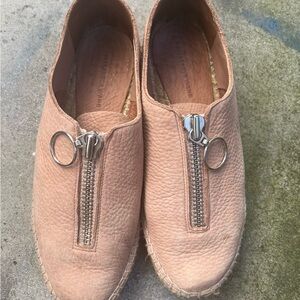 Alexander Wang Tan Leather Espadrilles with Zipper